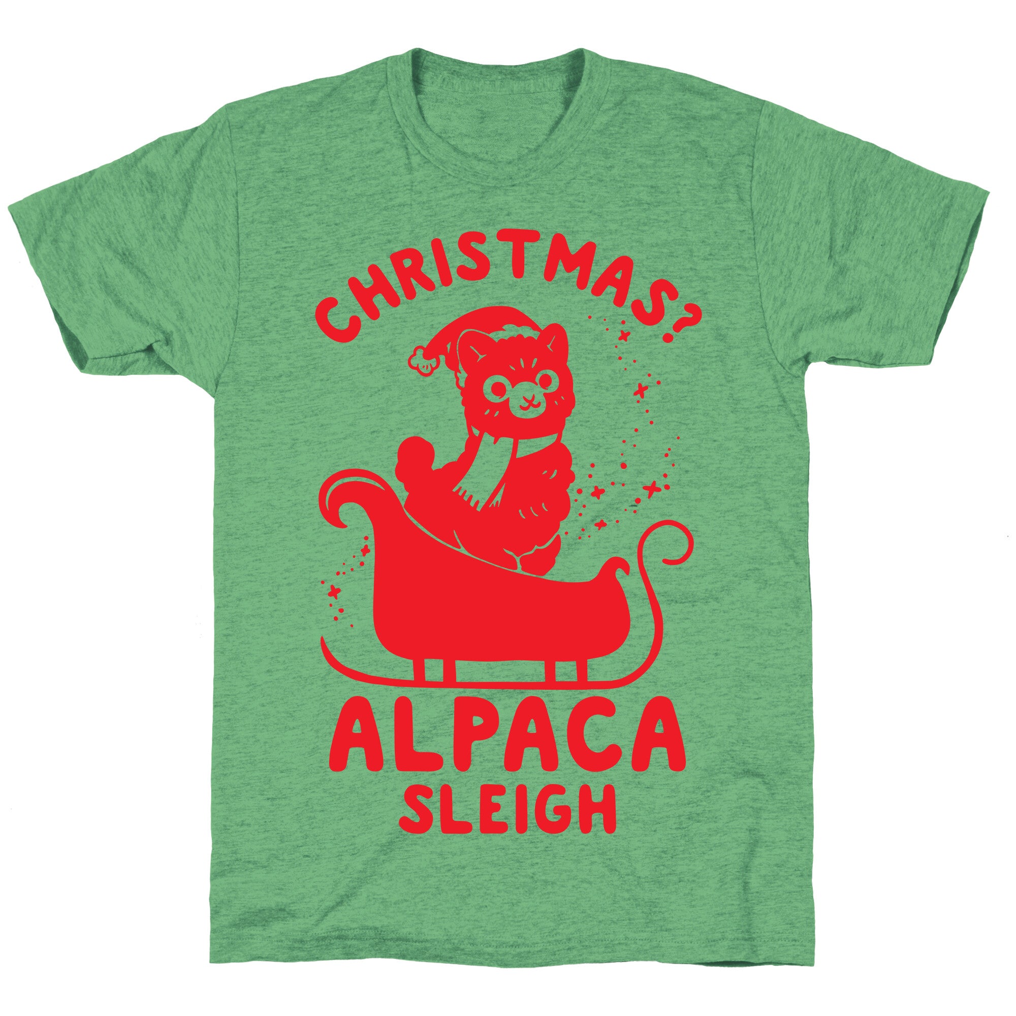 Christmas Alpaca Sleigh Unisex Triblend Tee